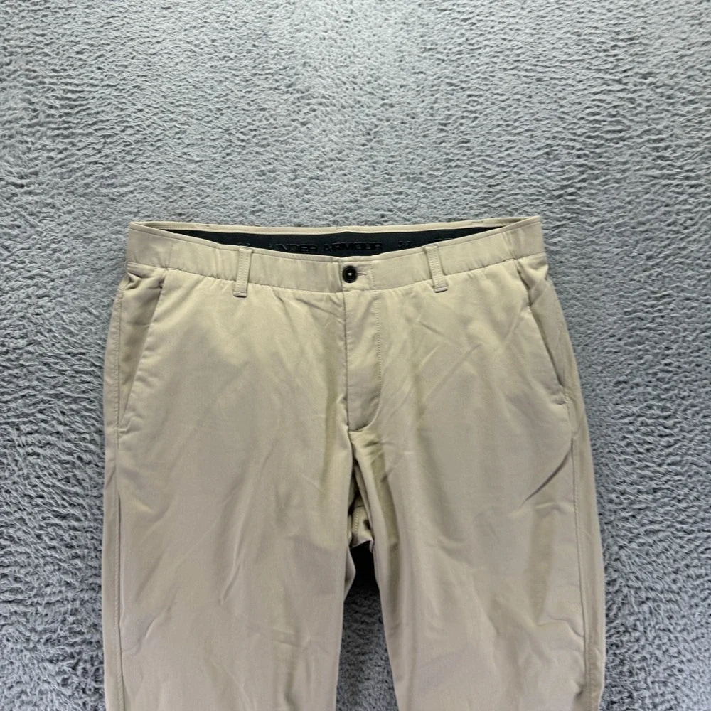 Under Armour Showdown Pant Mens 38x32 Beige Golf Straight Leg Sports Performance